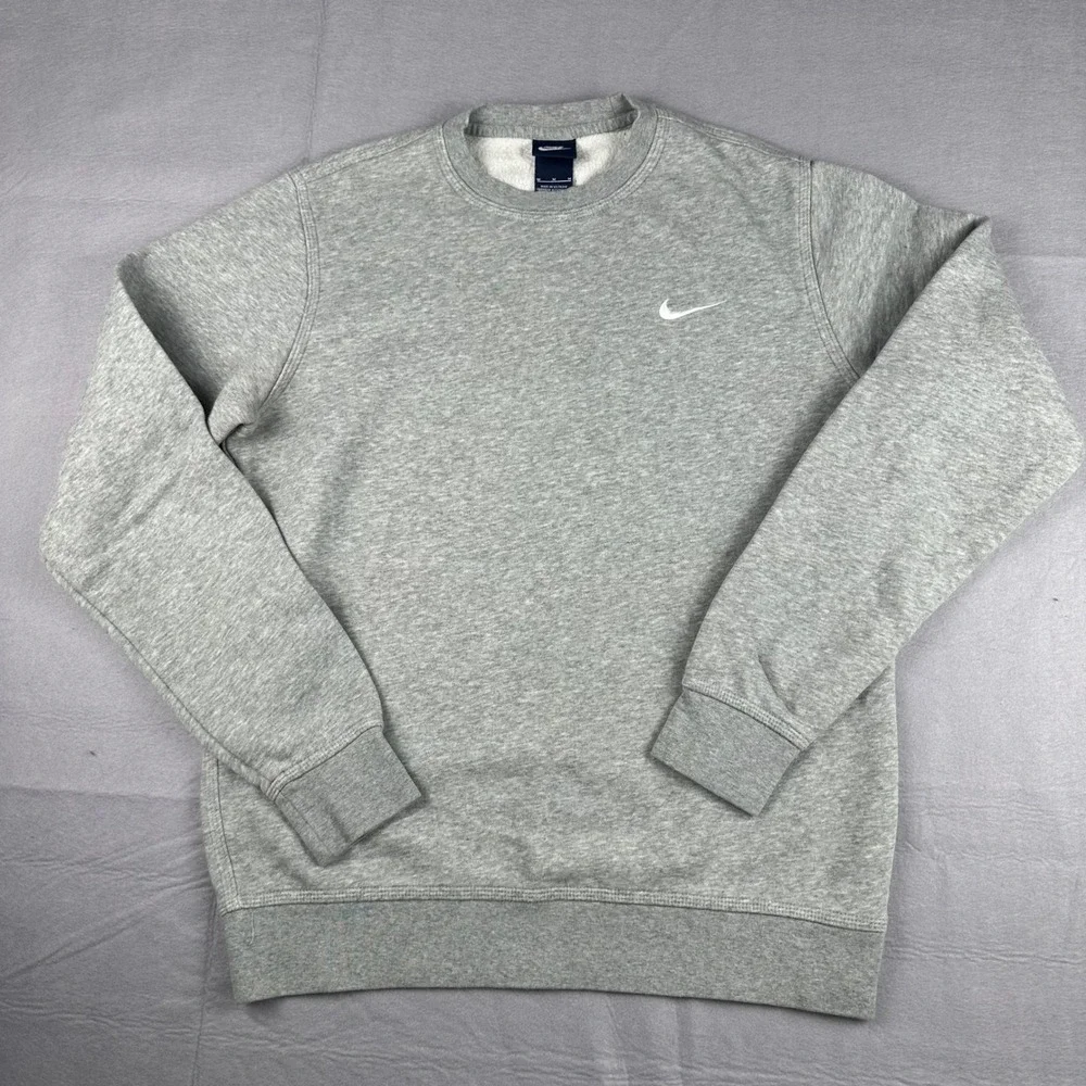 Nike Mens Sportswear Club Fleece Crewneck Sweatshirt Gray 839667-063 Size Medium